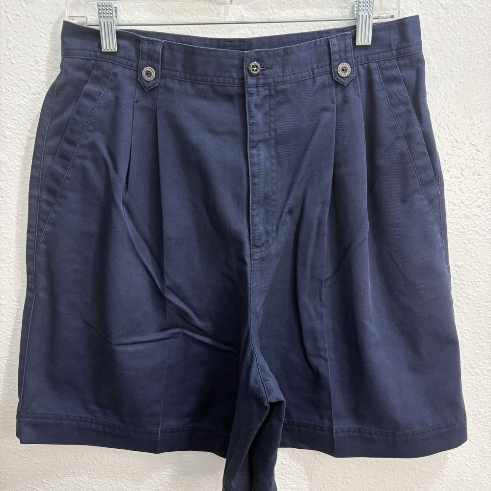 Vintage Liz Claiborne Liz Sport Womens Blue Pleated Golf Shorts Size 14